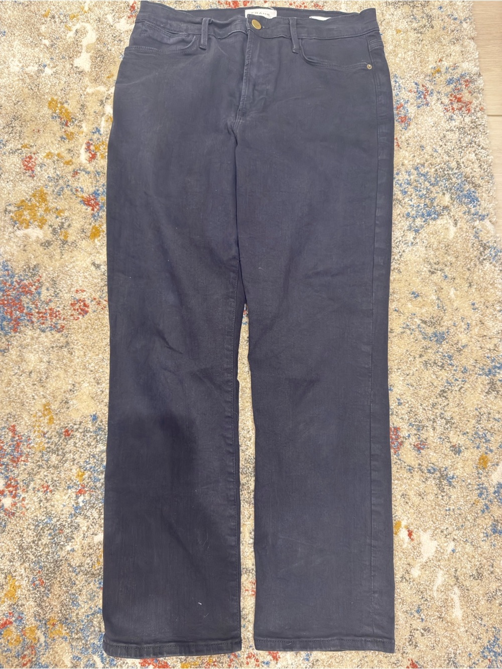 FRAME Le High Straight Black Jeans Size 31